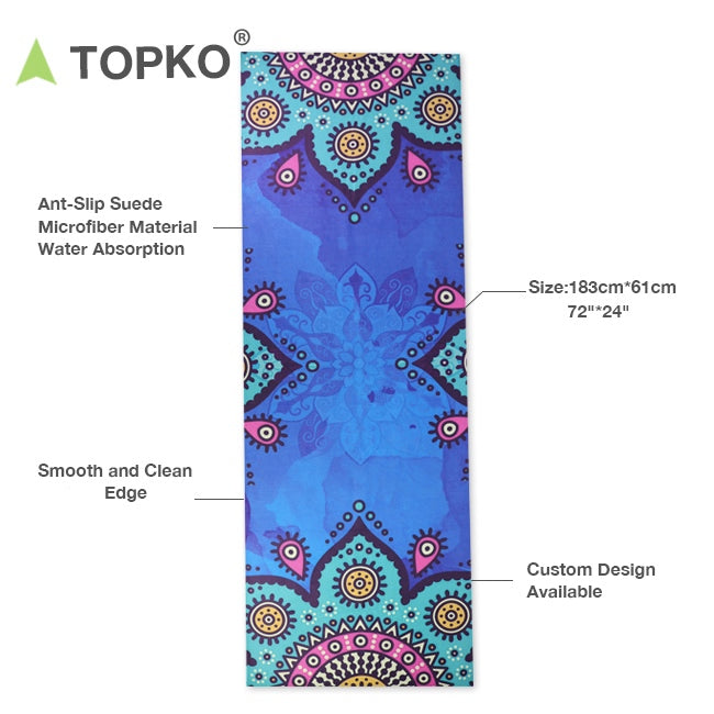 100% Grippy Microfiber Yoga Towel 